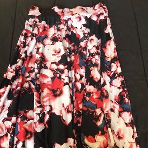 Black Floral Skirt